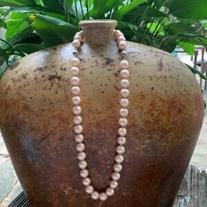 Lucoral Vintage Pink Pearl Necklace and Bracelet Set